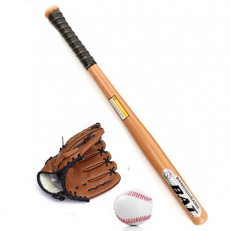 Four -piece set of brown, baseball with brown and baseball