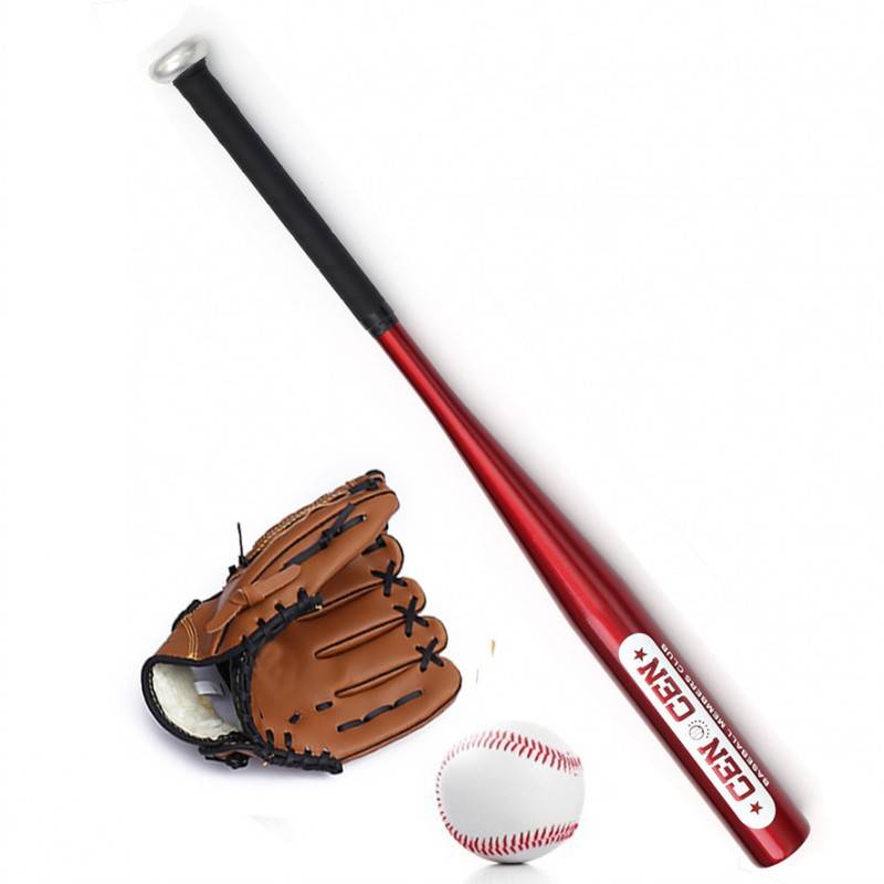 Four pieces of red with brown, baseball