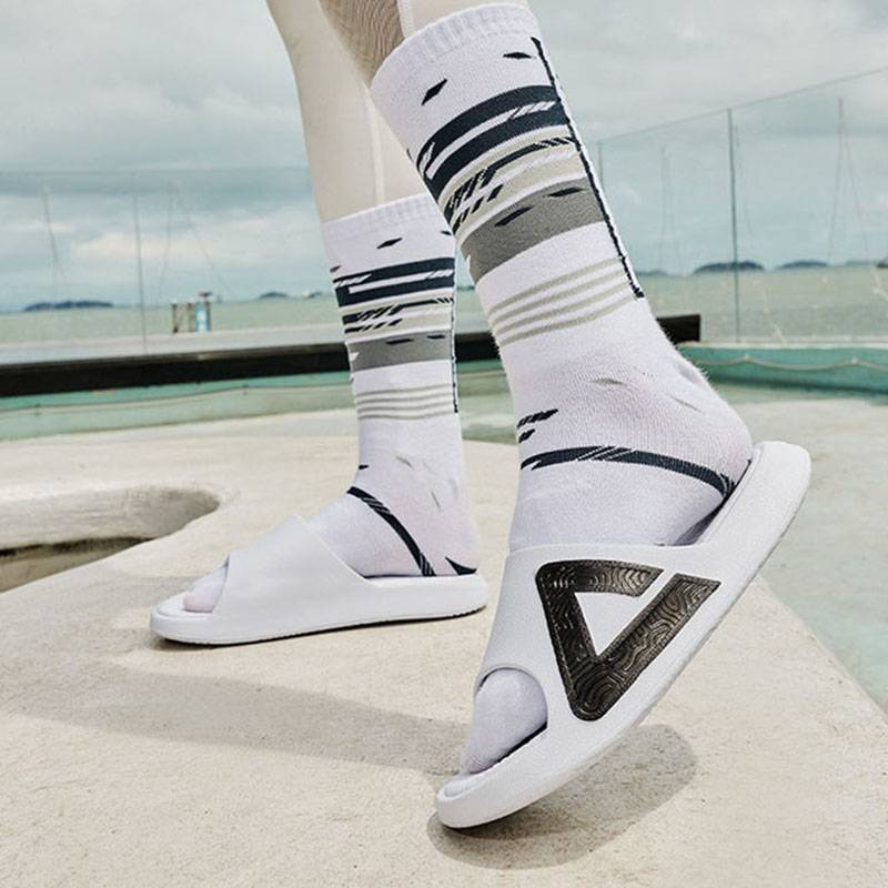 PEAK Peak official big triangle polar slippers Men wearing basketball brand Tai Chi slippers female 2023