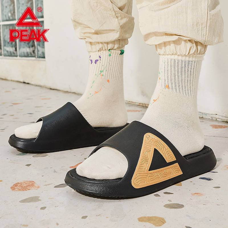 PEAK Peak official big triangle polar slippers Men wearing basketball brand Tai Chi slippers female 2023