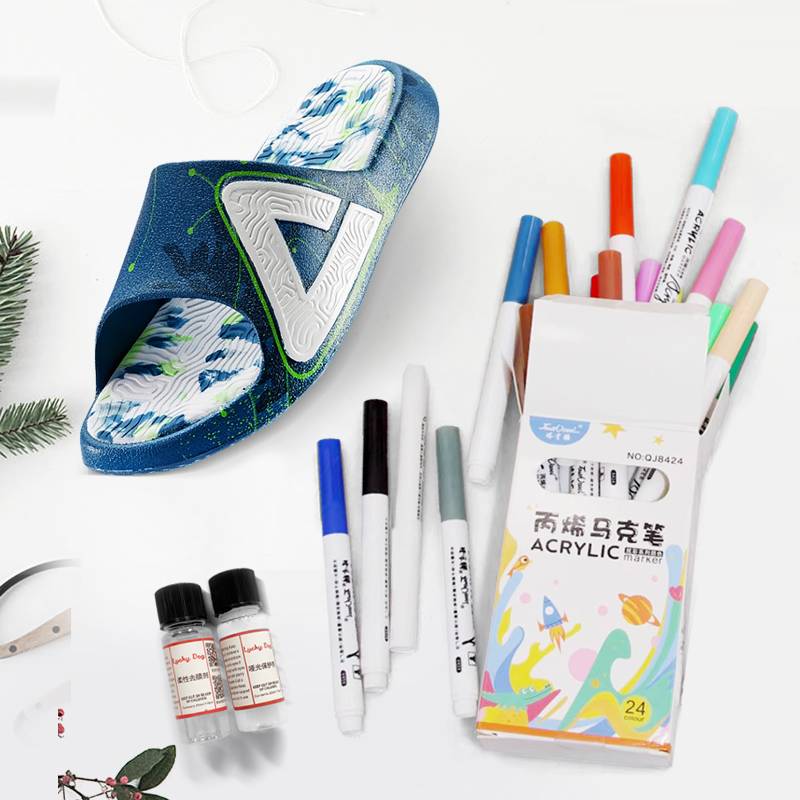 Sneakers Pocket Taiji slippers Hand -painted graffiti hand -painted colored propylene Mark penal pens pigment does not lose color