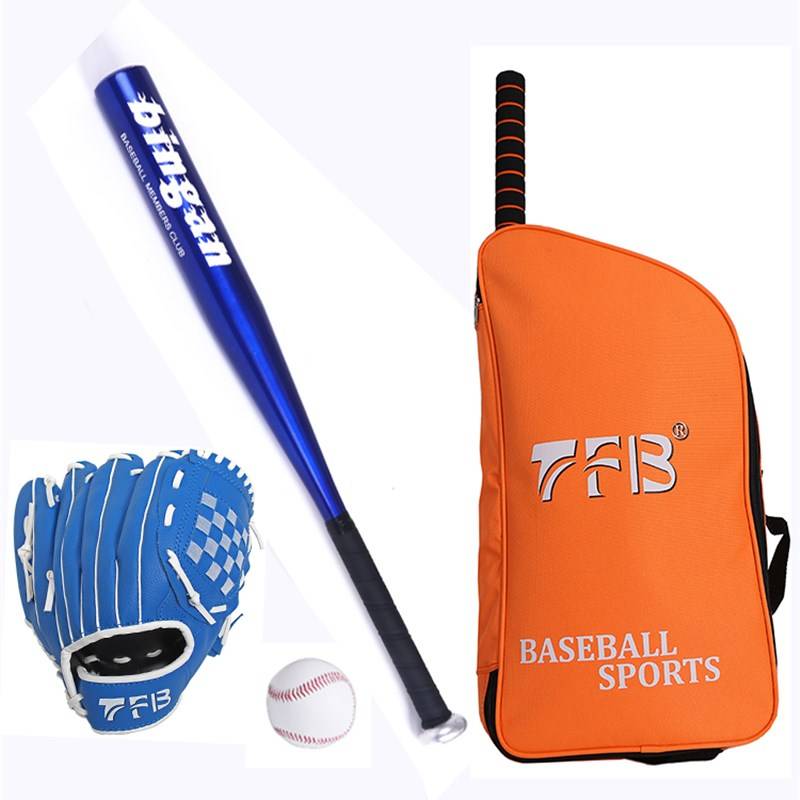 Youth blue ball+blue glove+2 ball+bag