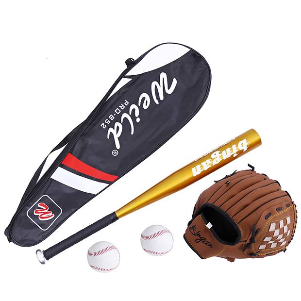 Golden ball+brown glove+2 ball+bag