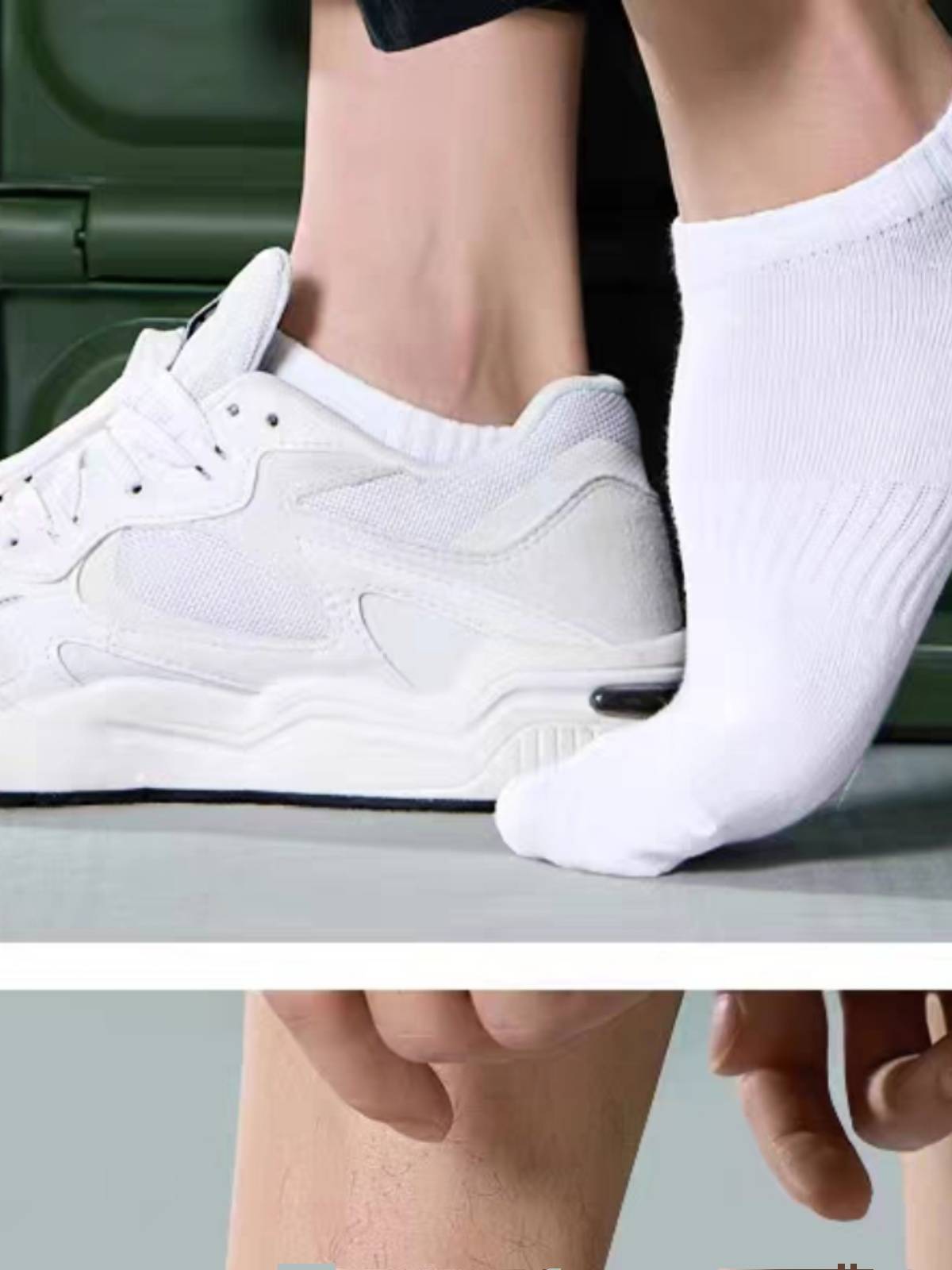 Powder penguin ins spring summer male lady middle socks, black and white pure cotton sports socks simple sock stockings