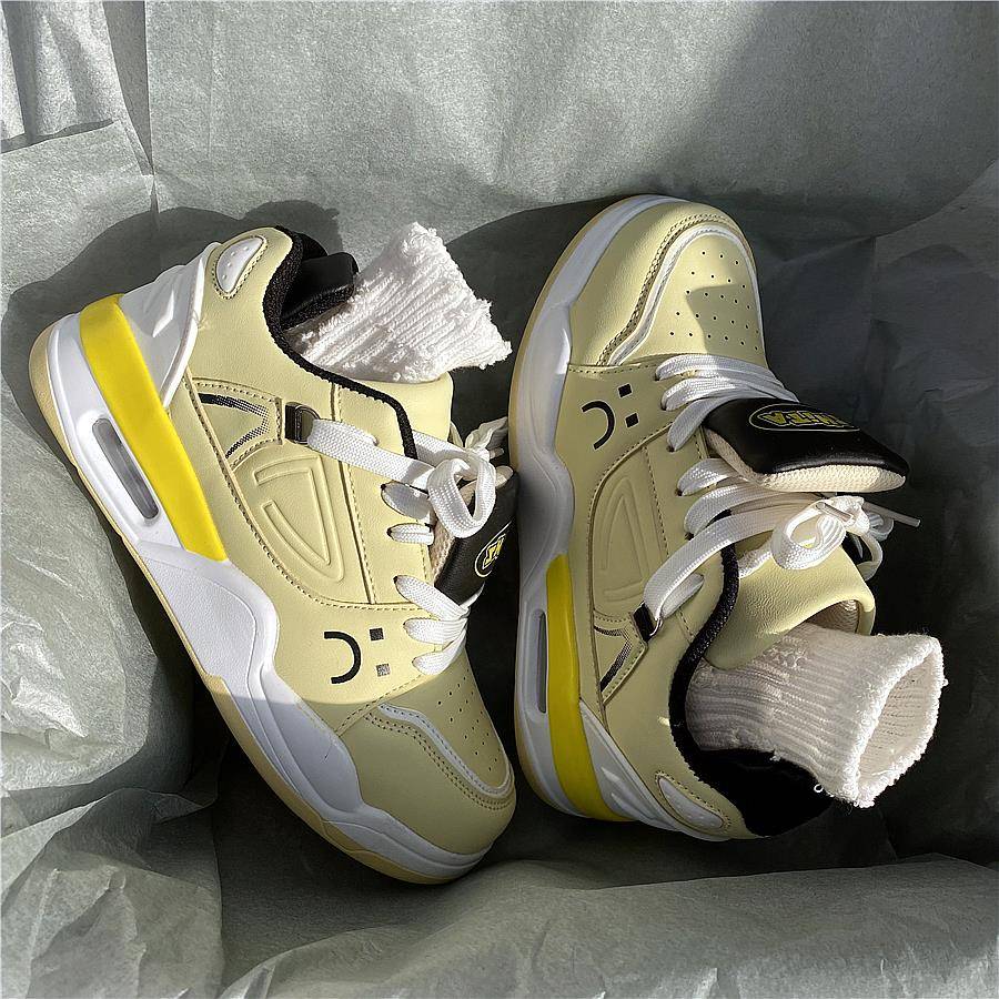 Peak basketball shoes thick sole air cushion board shoes female ins Tide 2024 new couple wild casual sports skate shoes