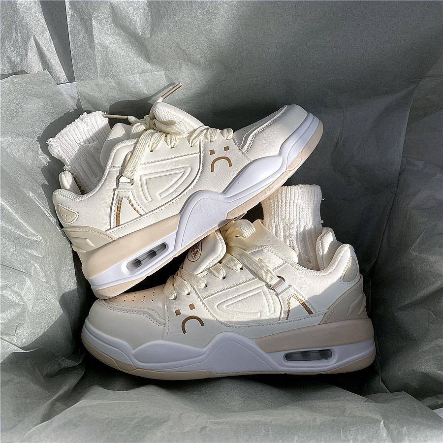 Peak basketball shoes thick sole air cushion board shoes female ins Tide 2024 new couple wild casual sports skate shoes