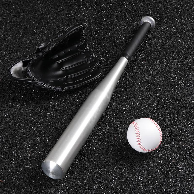 Silver baseball stick (black glove+ball)