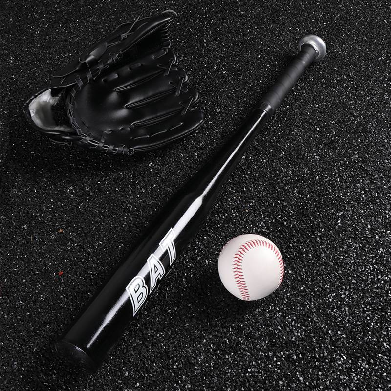 Black baseball bat (black glove+ball)
