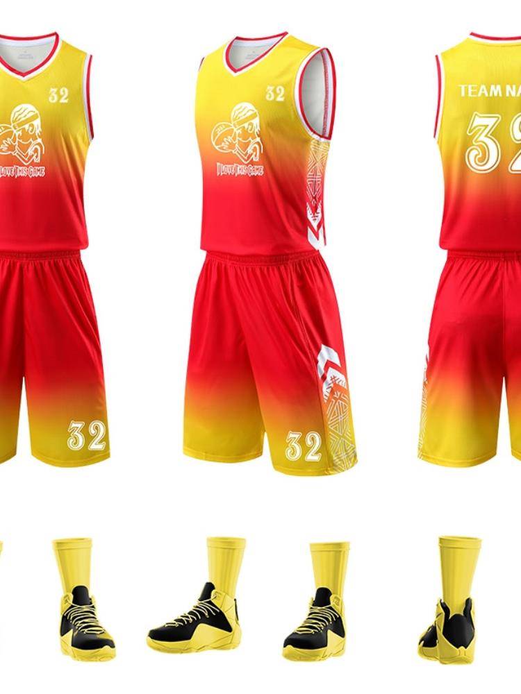 Porkic adaptation of basketball clothes Set male college students with sleeveless ice wire speed drying competition training team uniform custom ball