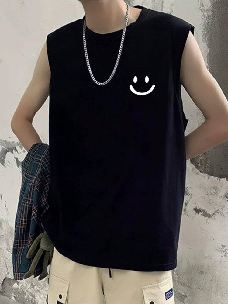 Tiping adapt to pure cotton vest men's summer fitness basketball shoulder sweatwear loose sleeveless T -shirt sports top
