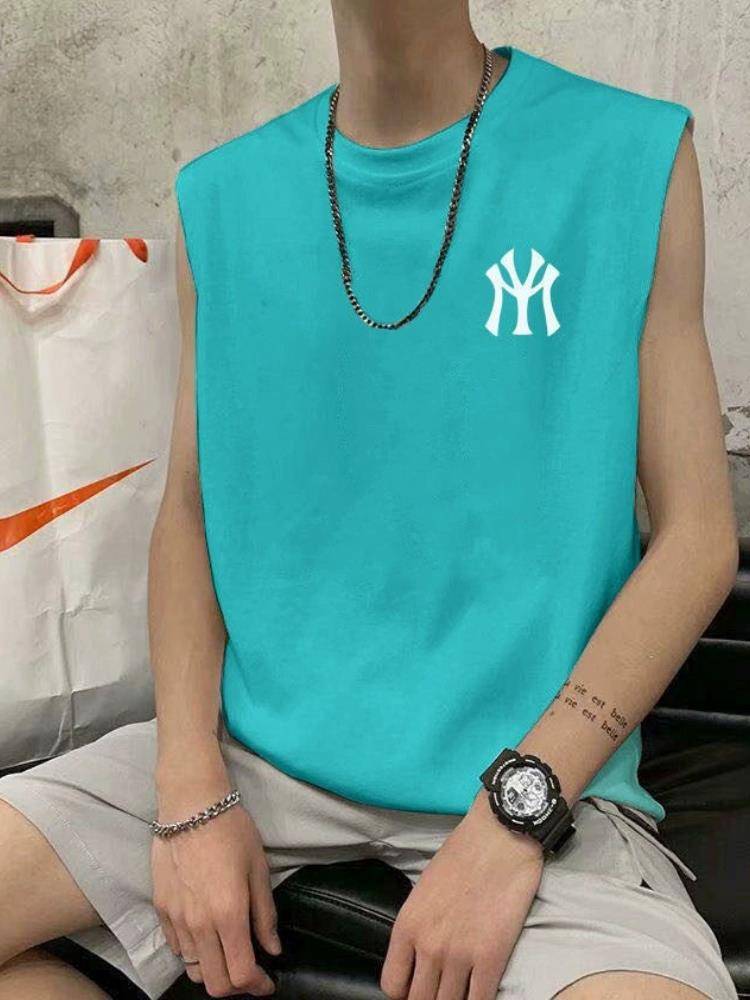 Tiping adapt to pure cotton vest men's summer fitness basketball shoulder sweatwear loose sleeveless T -shirt sports top