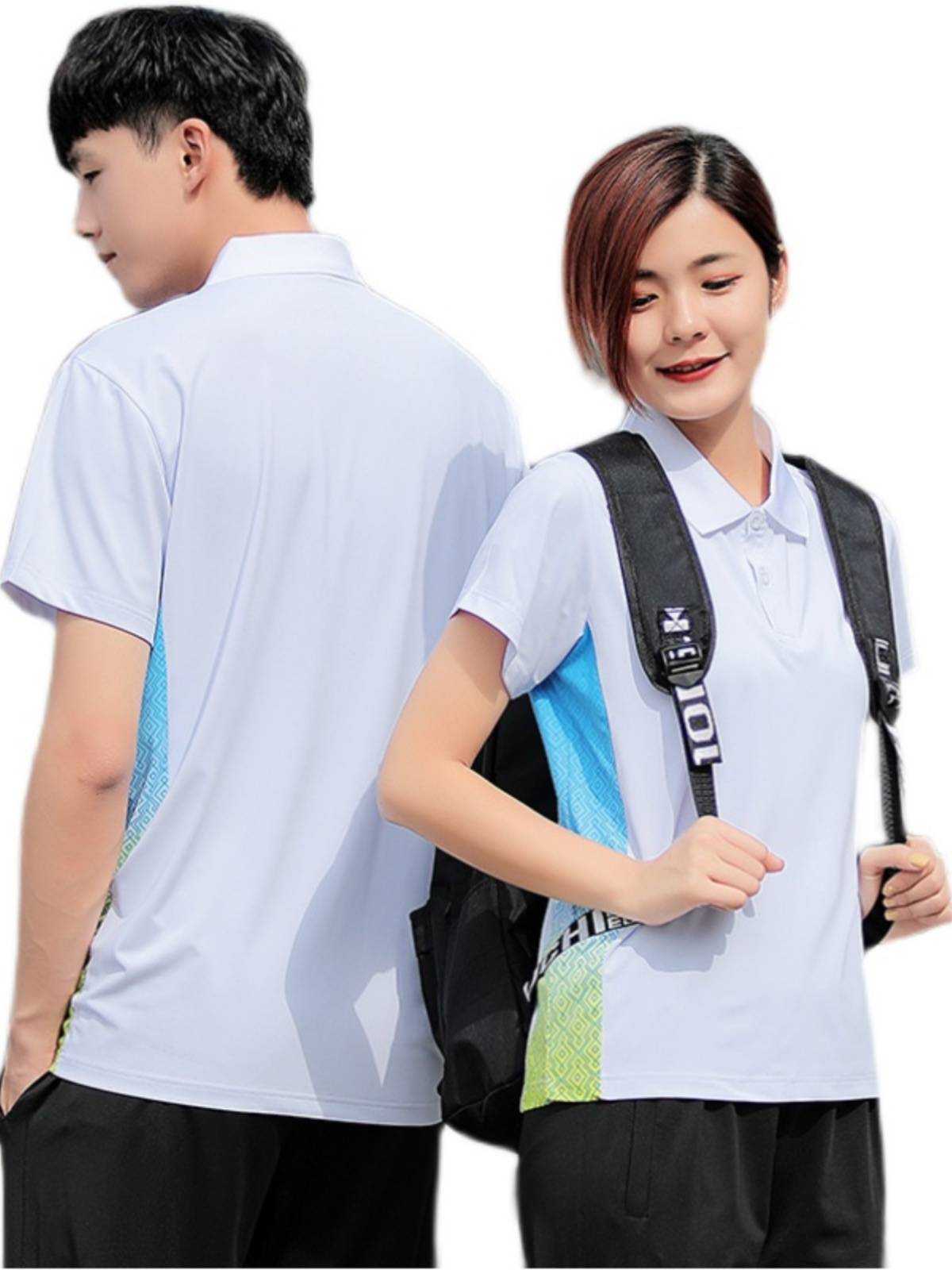 Powder Penguin Summer Chinese Team Sports Short -sleeved T -shirt Couple Fitness Polo Shirt Female Training Male Badminton Clothing