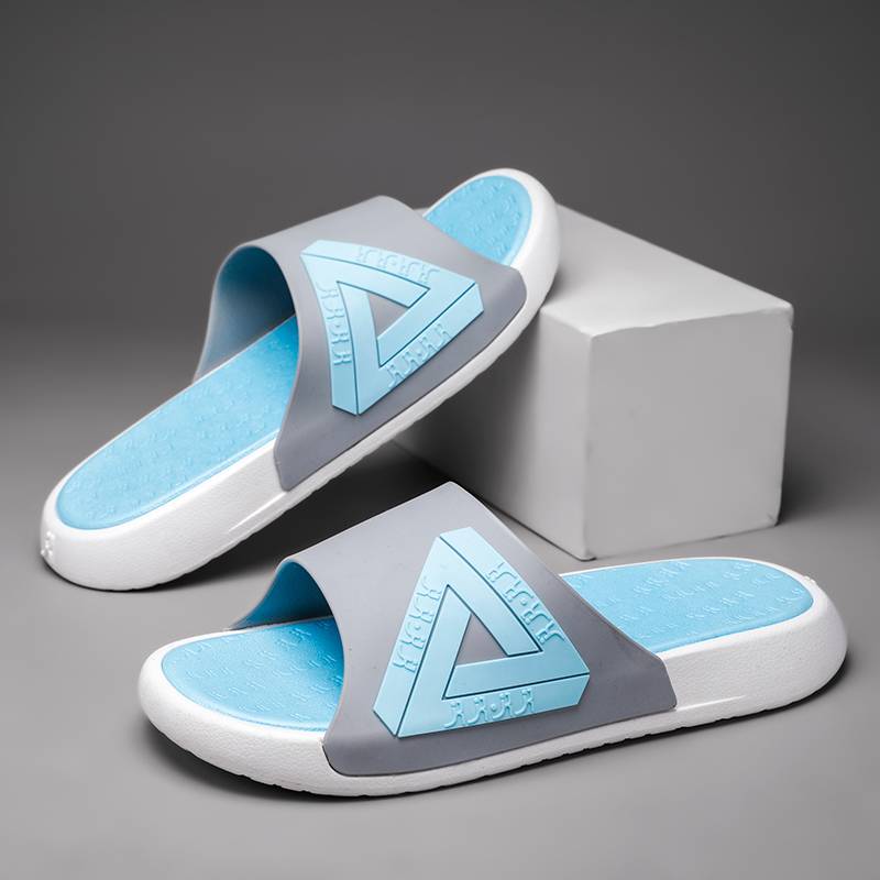 Slipper men's home attitude is a large triangle, female stepping on shit, wearing sports basketball beach vegetable dog characters sandals