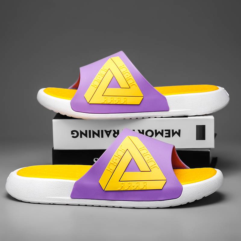 Slipper men and women in summer home, a great triangle step on shit, wearing anti -slip sports basketball beach vegetable sandals