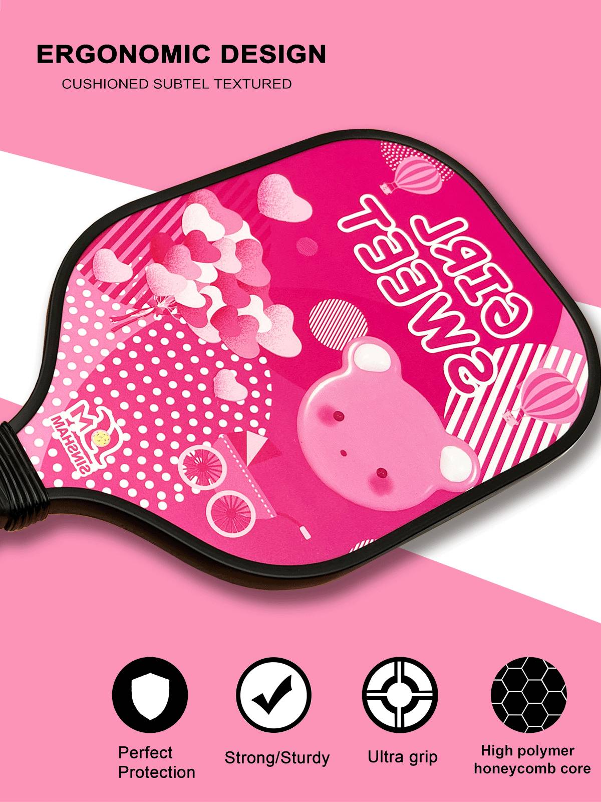 Children's special Peick ball racket carbon fiber shot Amazon Pickleball cave racket racket with 6 years old+use