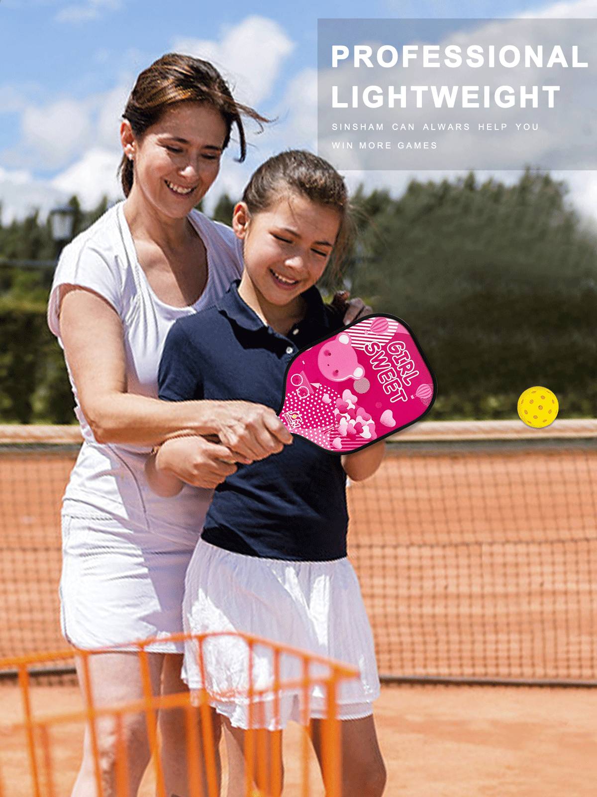 Children's special Peick ball racket carbon fiber shot Amazon Pickleball cave racket racket with 6 years old+use