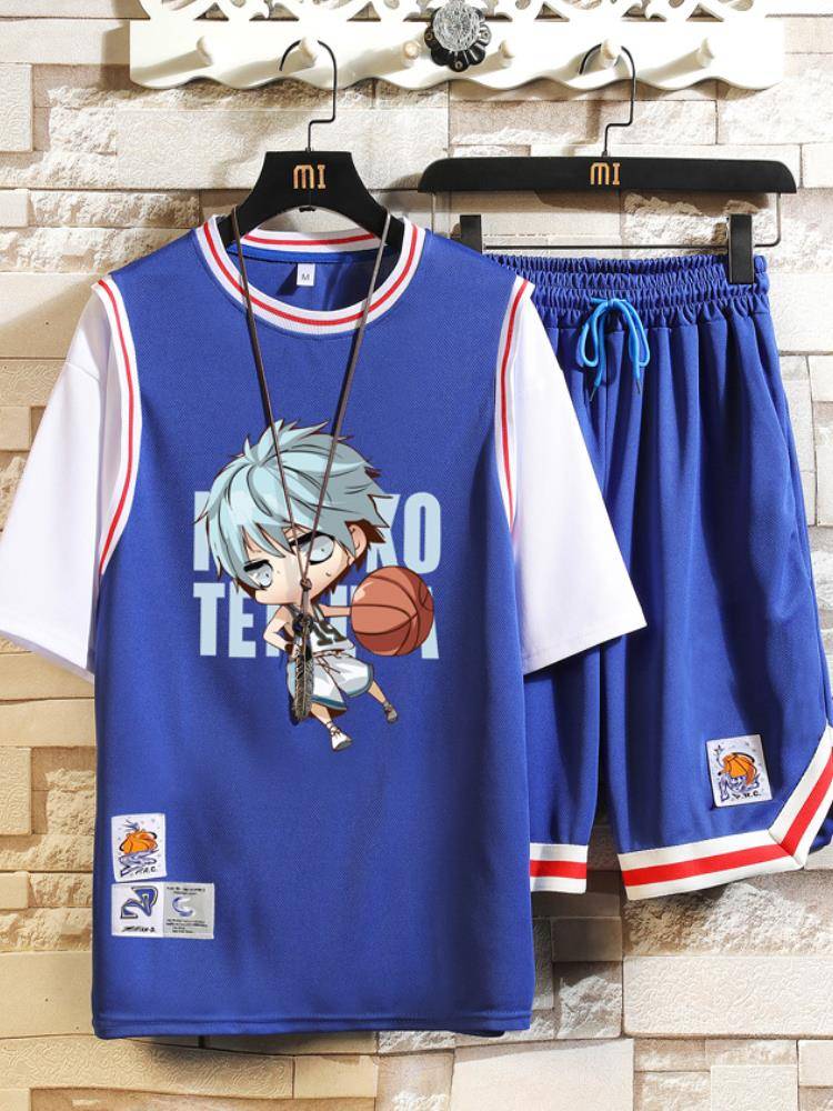 Peak Adaptation Speed Basketball Clothing 12 Fat boy 13 junior high school students 14 fake two short -sleeved jerseys 15 years old
