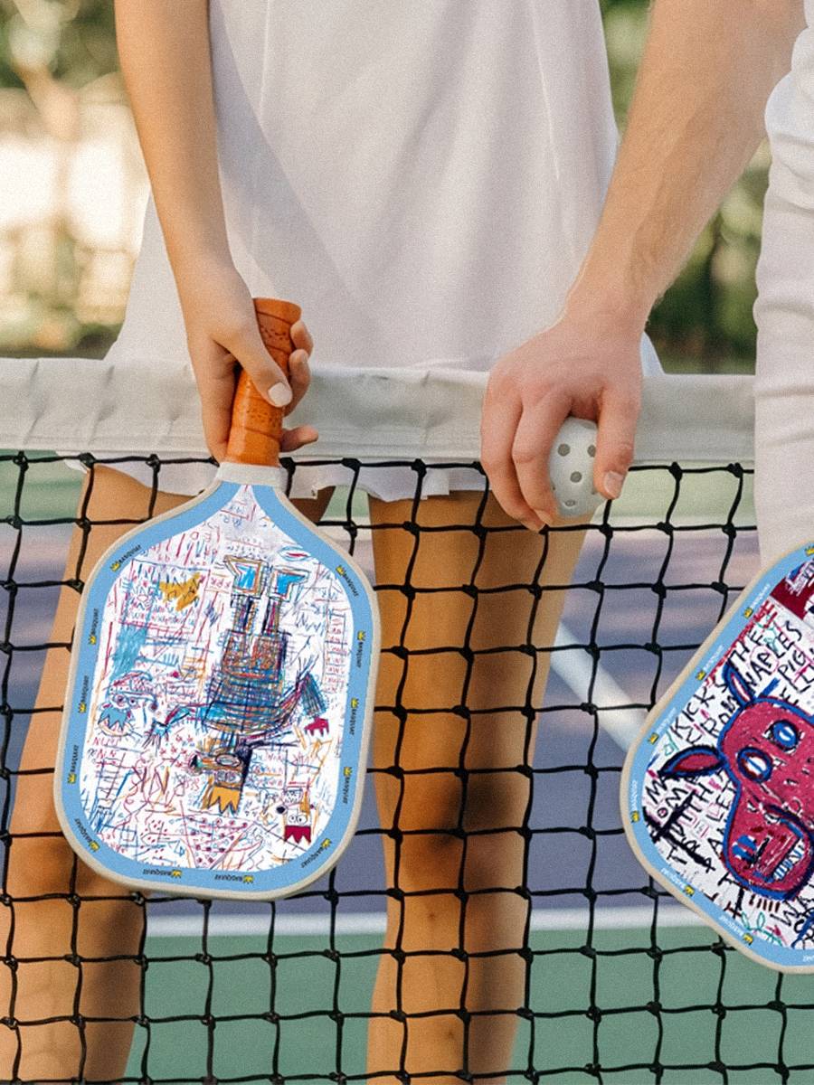 Carbon fiber Peick racket Pickleball paddl hole ball Jean-Michel Basquiat