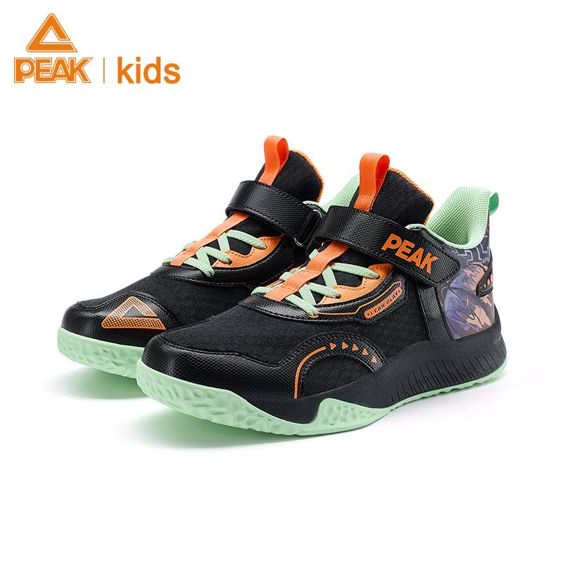 Peak children's shoes youth basketball shoes autumn and winter anti -slip big children's actual combat shoes Children's sports shoes magic stickers