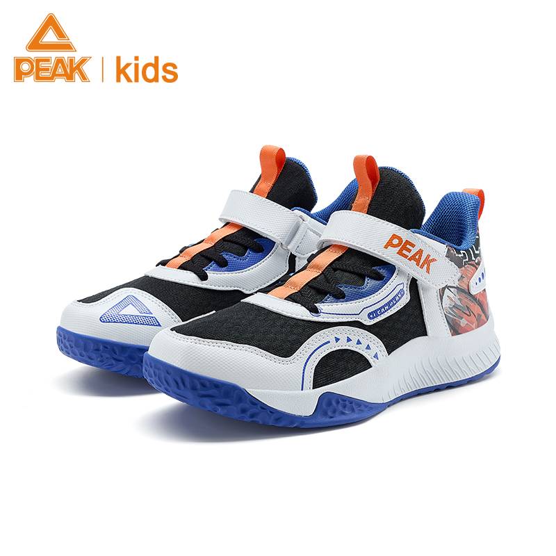 Peak children's shoes youth basketball shoes autumn and winter anti -slip big children's actual combat shoes Children's sports shoes magic stickers