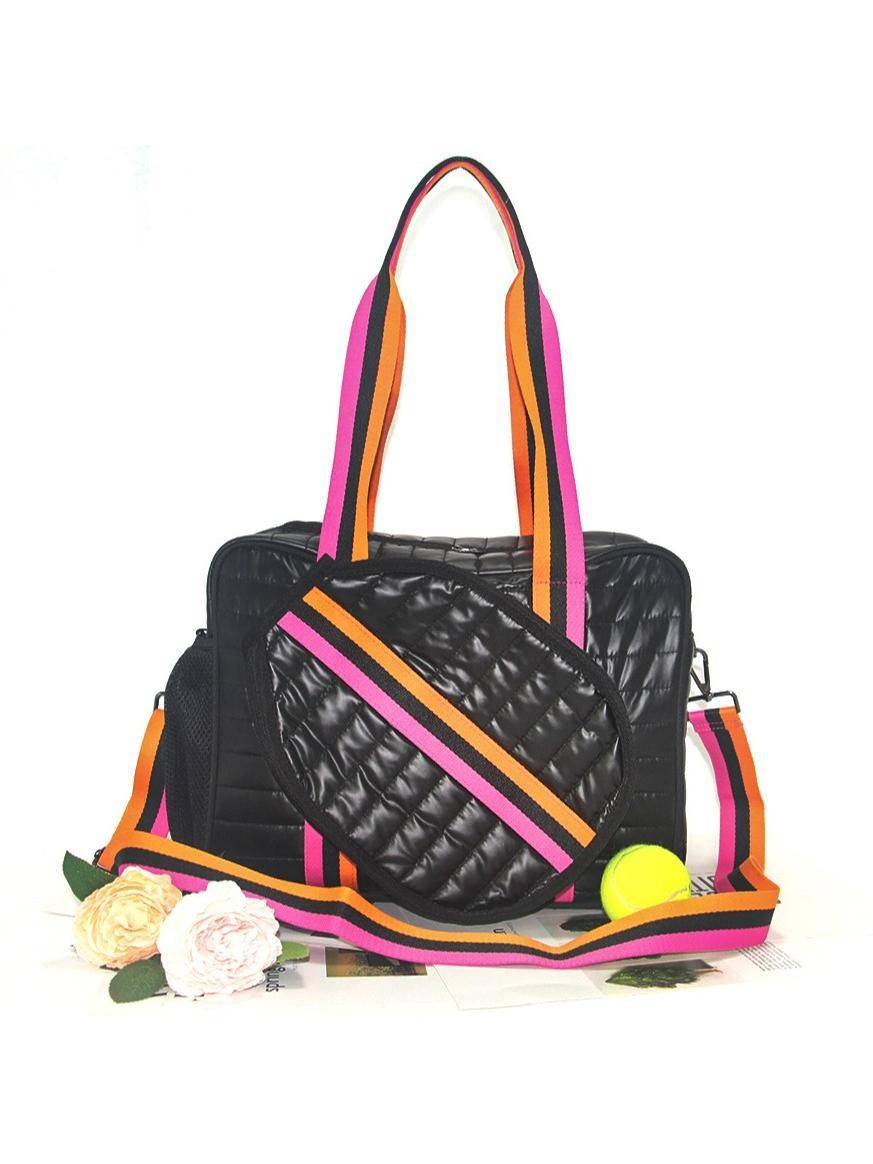 Diving diving tennis racket buns Bidblack stripe stripe outdoor sports bag Pocket racket bag ping -ping bag large capacity