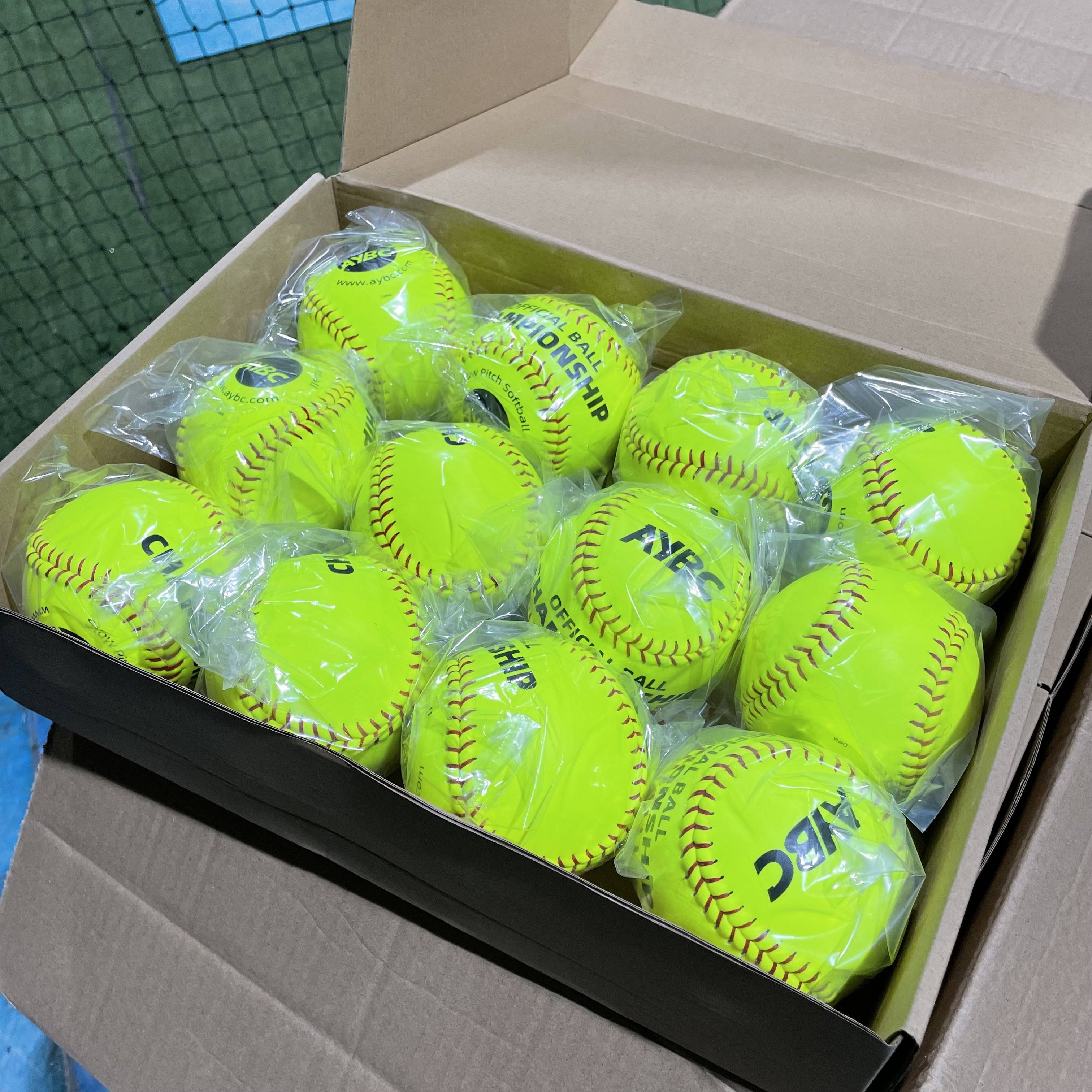 Aybc Chinese Ai Yongbo 12 -inch fluorescent soft core imitation leather slowly casts the baseball