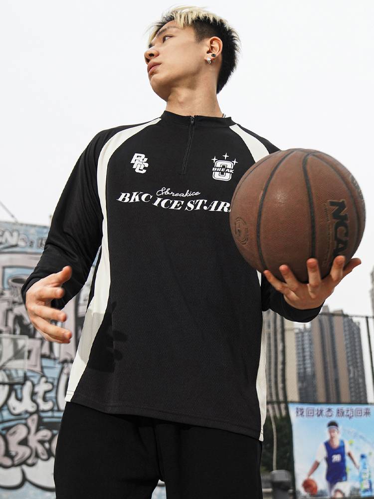 bkcxzice American football uniform sports long -sleeved retro ice hockey rugby uniform basketball training T -shirt shot