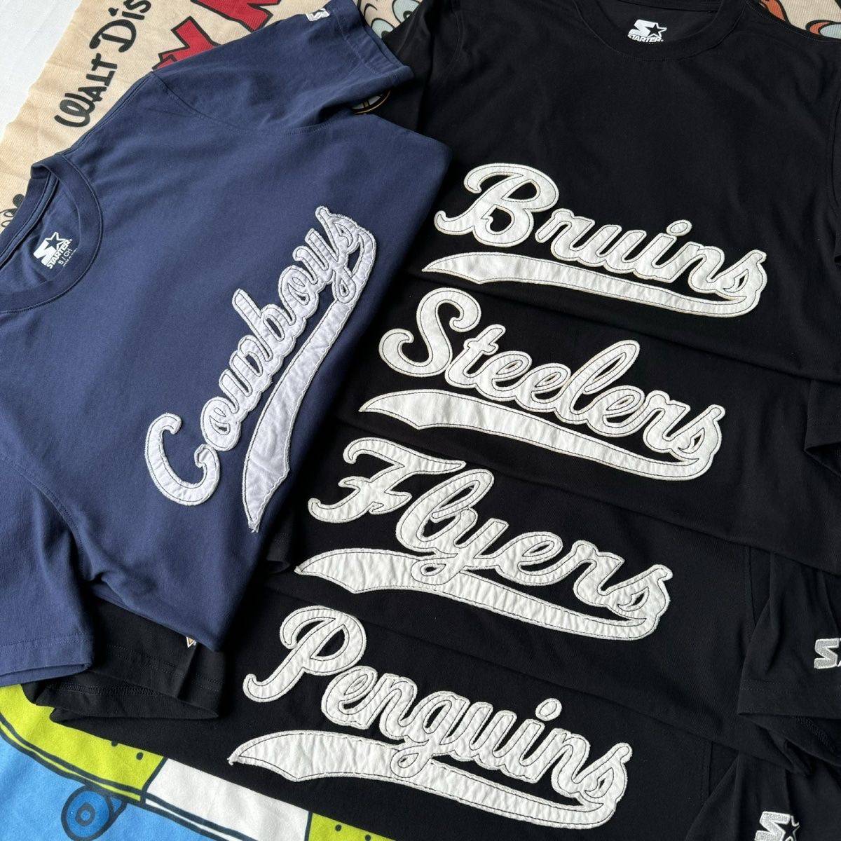 Clearance S Star Famous American Rugby Ice Hockey, Skimous Cotton Short -sleeved Men and Women Couple Fund Barne Patch Embroidery
