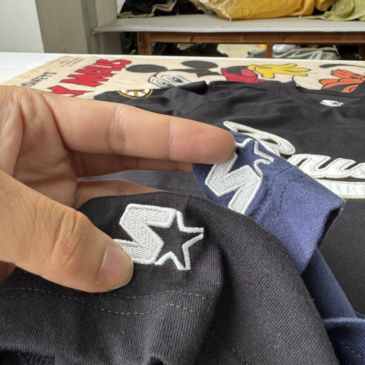 Clearance S Star Famous American Rugby Ice Hockey, Skimous Cotton Short -sleeved Men and Women Couple Fund Barne Patch Embroidery