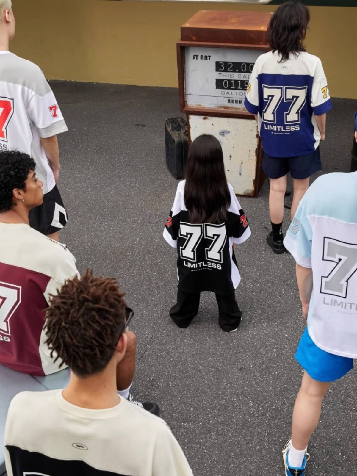 Large size 300 catties of ice hockey short -sleeved American retro stitching loose casual rugby uniform basketball hip -hop jersey T -shirt