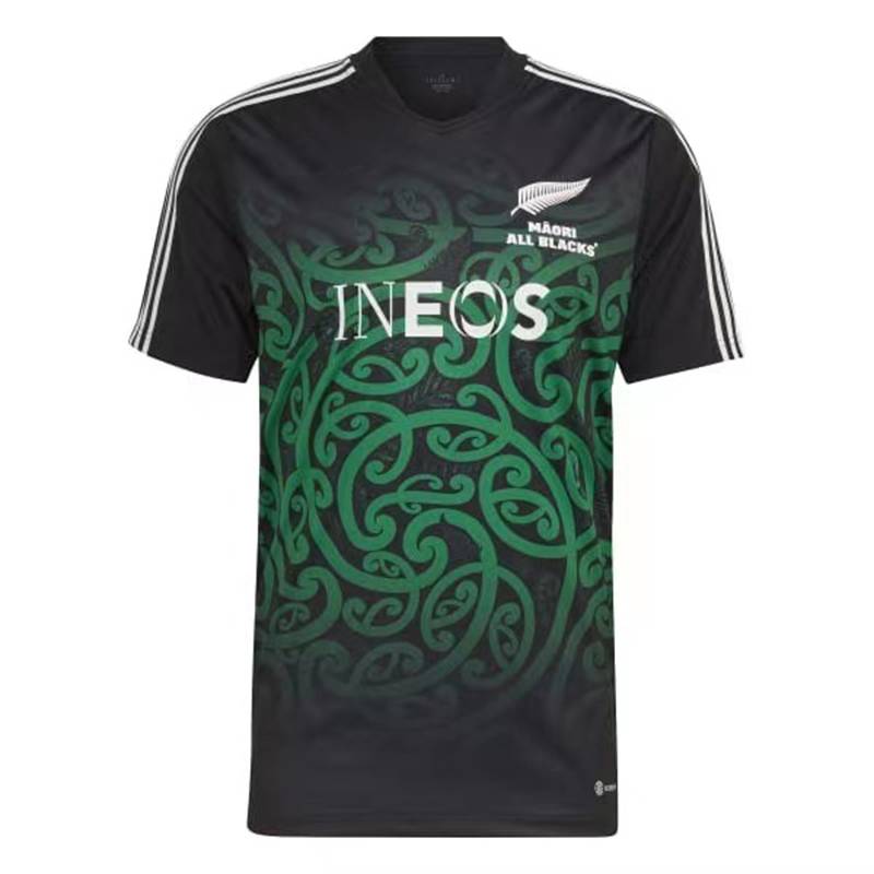 Maori home T -shirt training suit Short -sleeved New Zealand vest olive jersey Maori Rugby Jersey