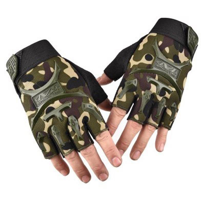 Semi -finger gloves Boys Student Outdoor Sports Expand Fitness Children's Anti -Slide Refers to Tactical Military Gloves Training