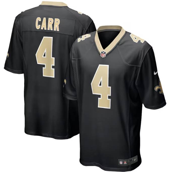 NFL New Orleans Saints Rugby Uniform No. 4 Derek Carr Jersey Male