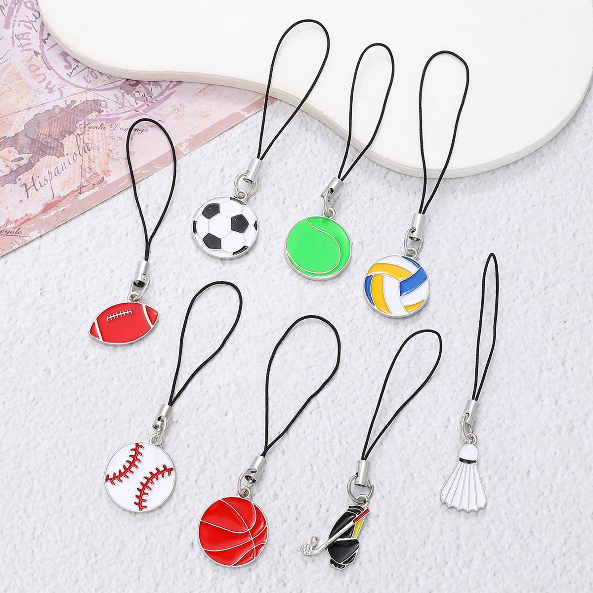 Creative ball small pendant volleyball baseball mobile phone chain basketball football ornament tennis volleyball male girl small gift