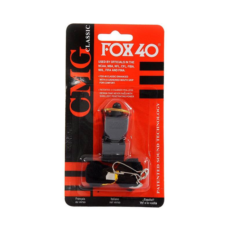 Fox mouth whistle with rope (black)