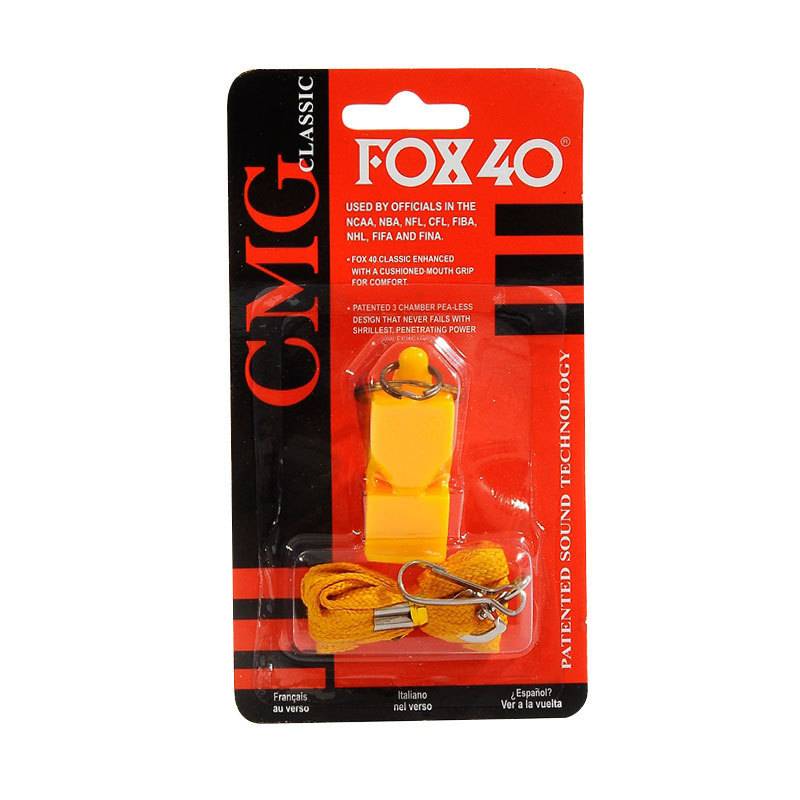 Fox mouth whistle with rope (yellow)