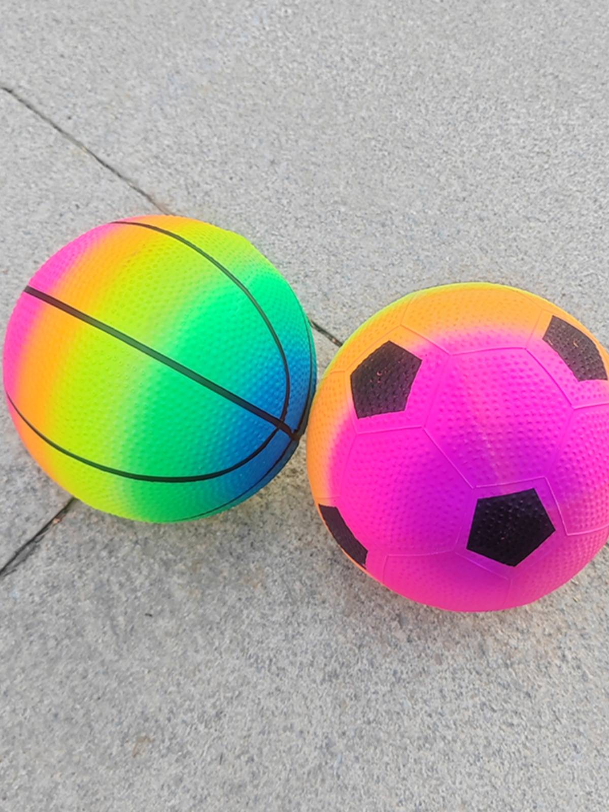 Children's 9 -inch Rainbow Ball Balls Kindergarten 8 -inch color basketball baby outdoor elasticity colorful football toys