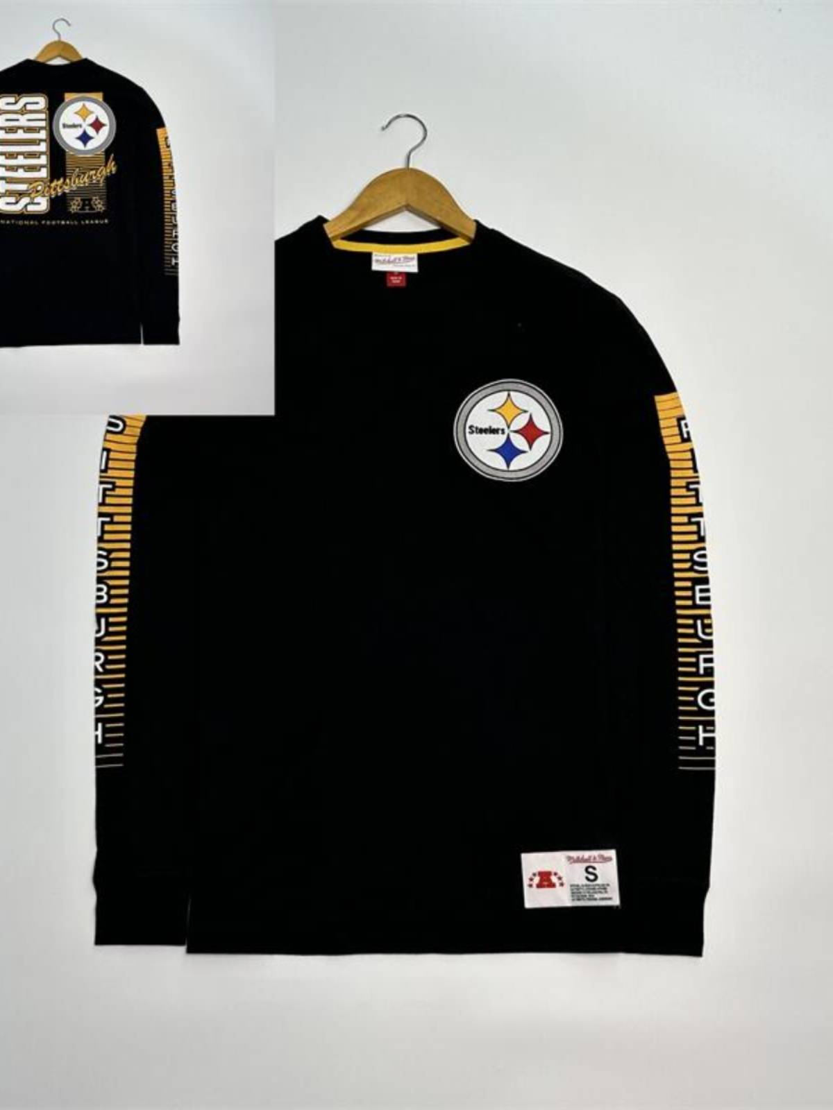 Original single M & N joint -name rugby and ice hockey all -cotton collar long sleeve T -shirt embroidered logo large slimming bottoming shirt