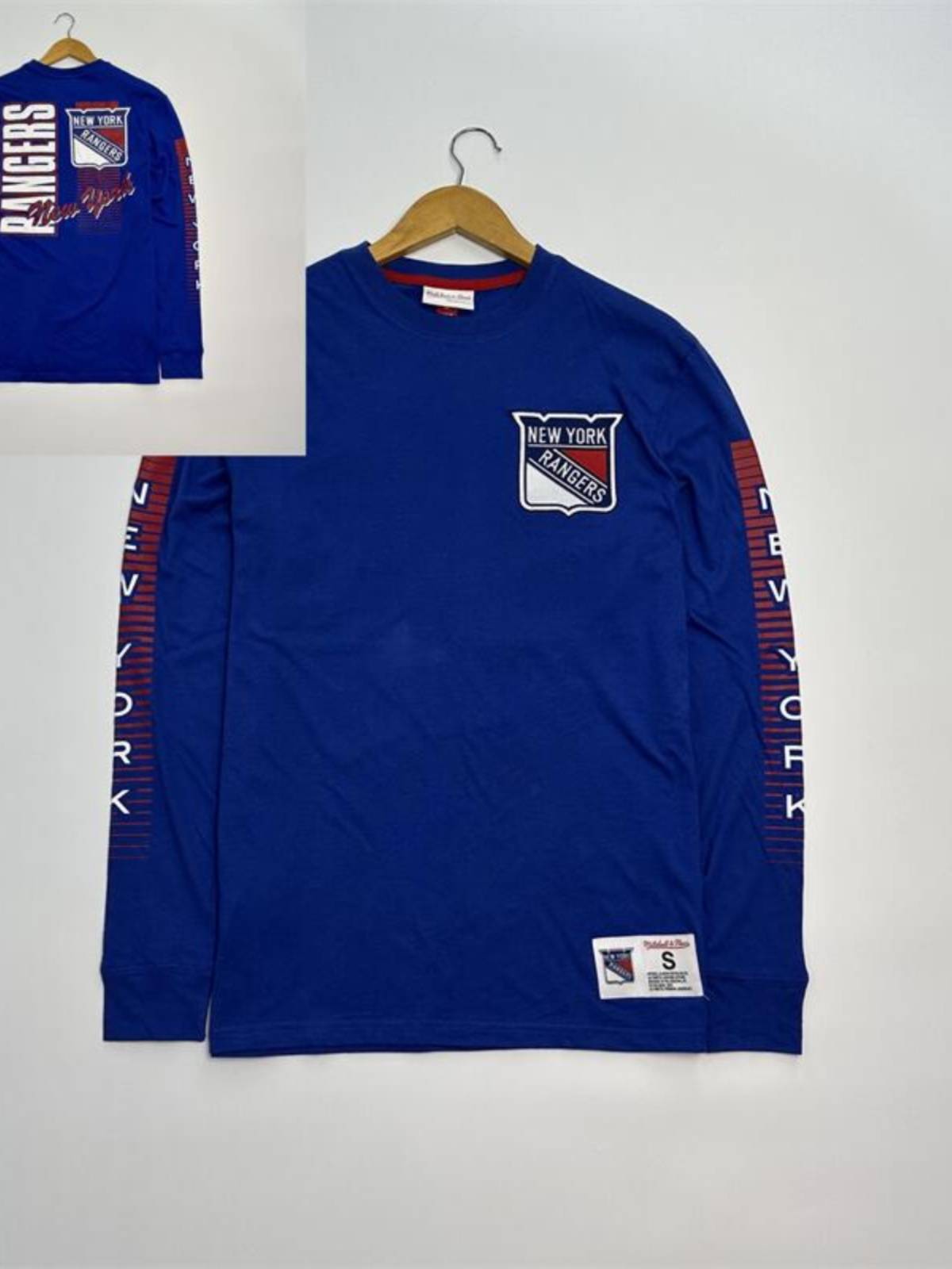 Original single M & N joint -name rugby and ice hockey all -cotton collar long sleeve T -shirt embroidered logo large slimming bottoming shirt