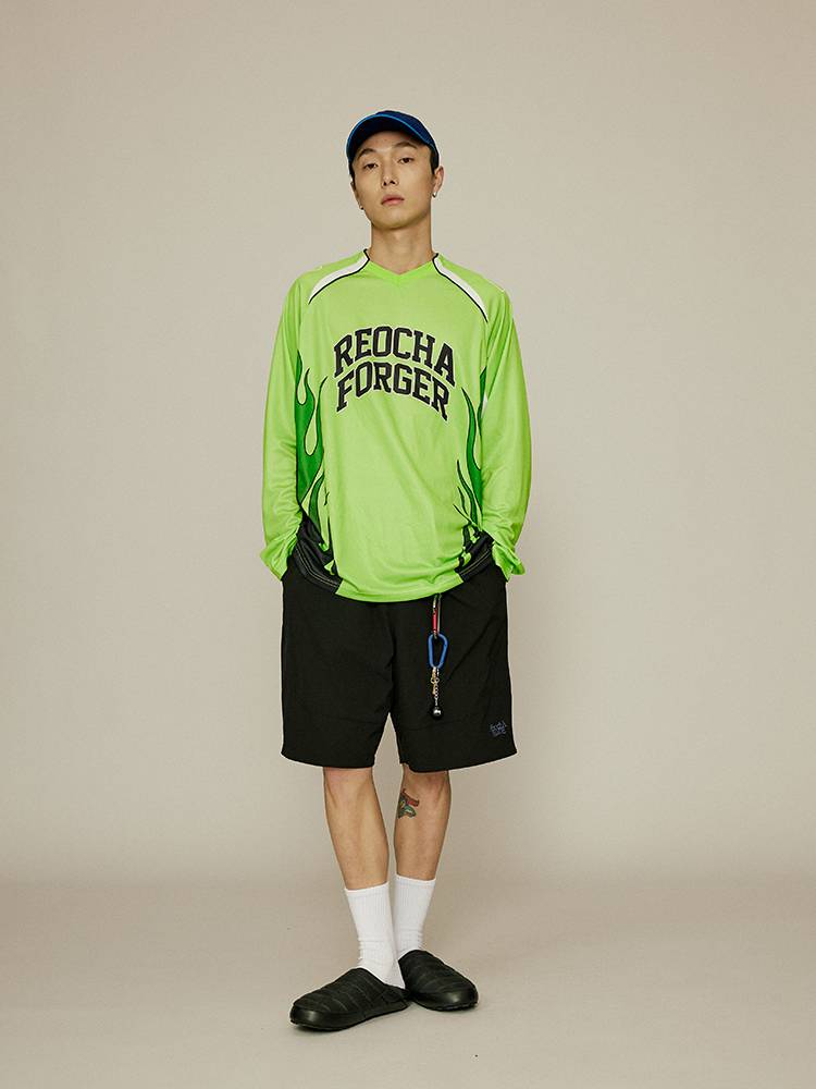 REOCHA heat is 24SS Spring and Autumn Flame, Turning Color Switch Ice Hockey Sports Long -sleeved Rugby Uniform Basketball Service Men