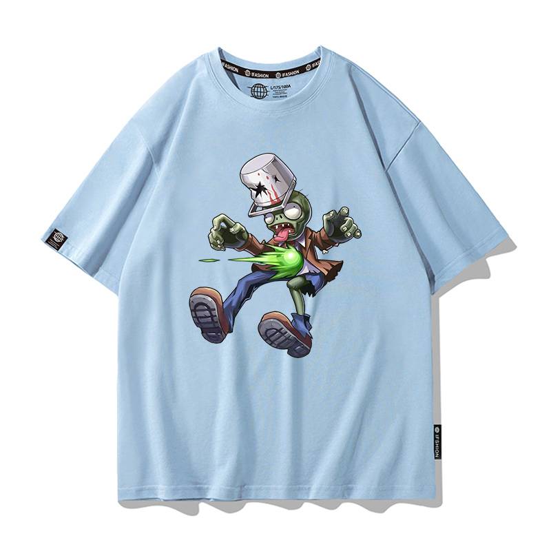 Short -sleeved blue 3