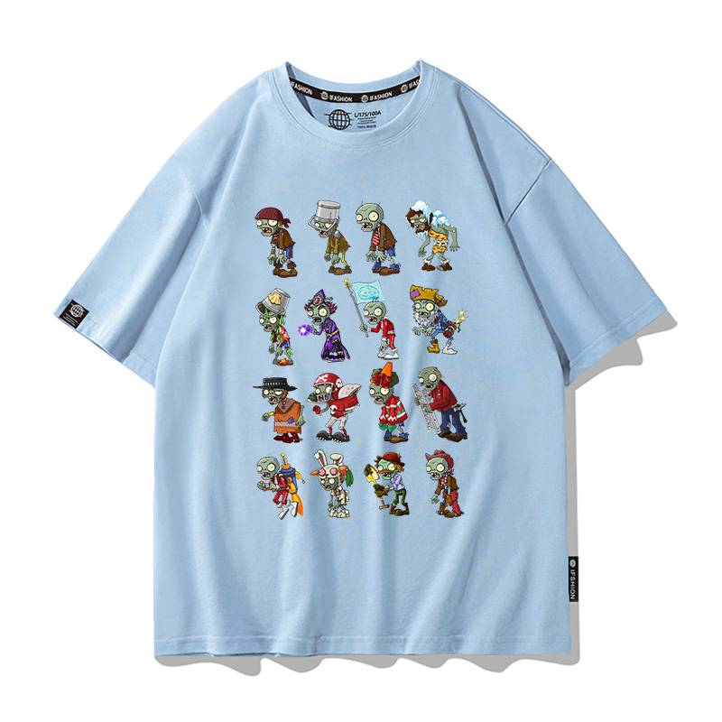 Short -sleeved blue 5