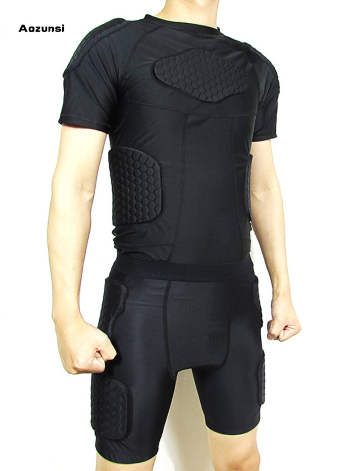 Goalkeeper protective gear clothing suit jacket anti -collision short -sleeved short -sleeved short -sleeved short -sleeved short -sleeved short pants protective knee elbow helmet rugby collision jacket