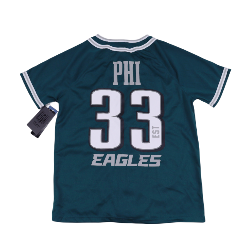 Sales processing rugby embroidery hip -hop American cardigan jersey West Coastal Street Dance T -shirt BF Half -Half -Half Belold Shirt