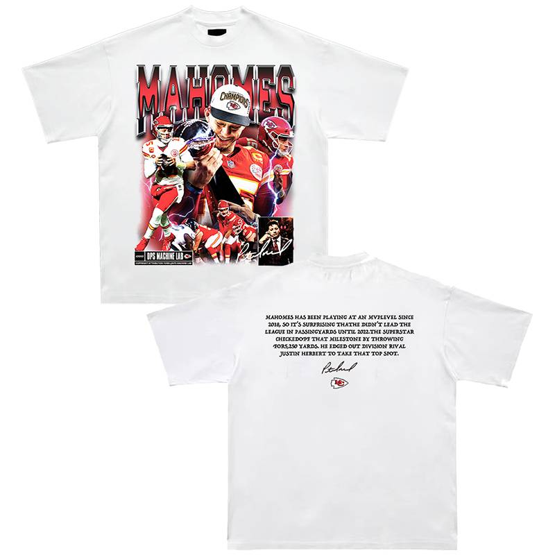 "Patrick Mahomes" Malhoms DPS American Rugby Short Sleeve NFL Circle Circle Emperor T -shirt