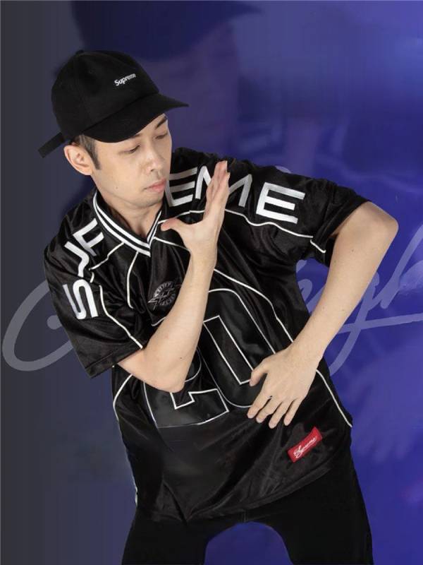 20FW Paneled Jersey Embroidery Rugby Net Short -sleeved T -shirt Digital BF Hip Hop style loose jersey