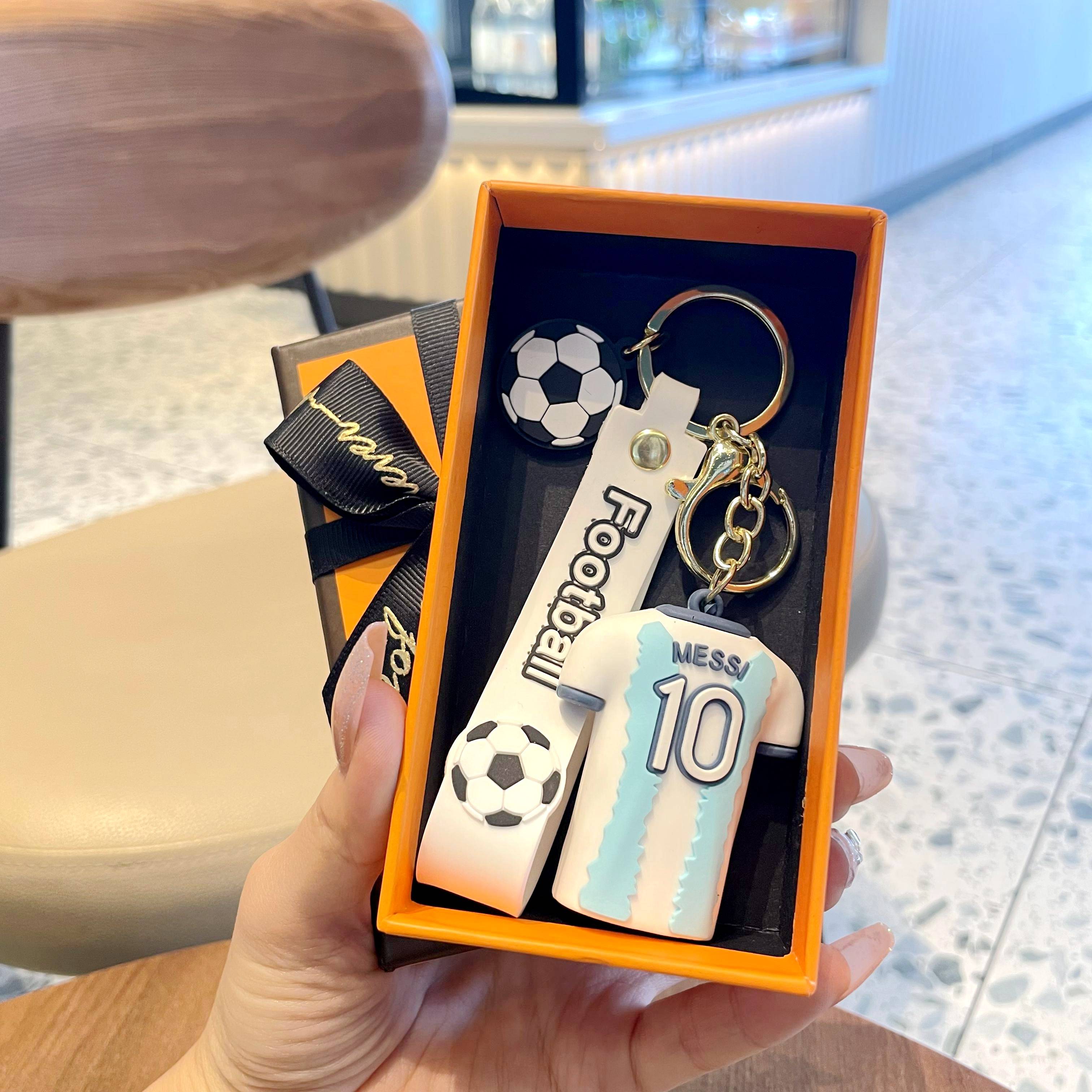 No. 10 blue and white Messi jersey (top)+gift box