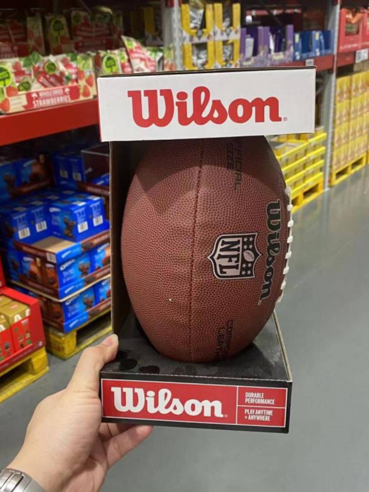 Sam purchased Wilson Wilson American Rugby No. 9 game with a composite leather feel comfortable