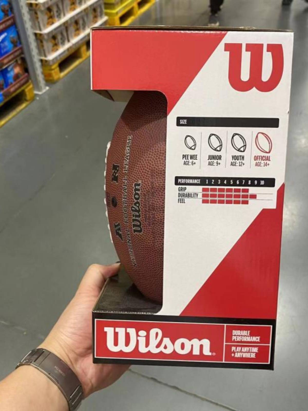 Sam purchased Wilson Wilson American Rugby No. 9 game with a composite leather feel comfortable