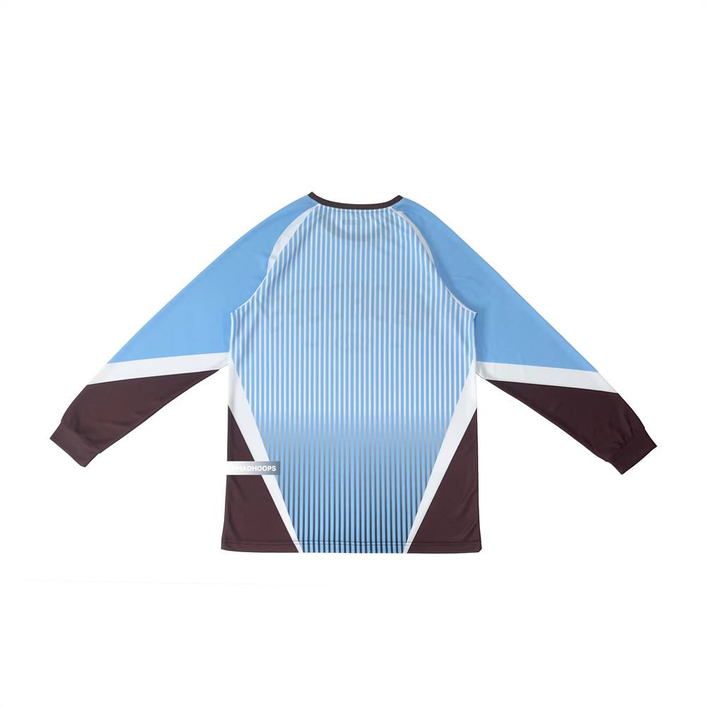 Madhoops stitching striped retro sports long -sleeved T -shirt quick -drying couple shooting football football flying disk